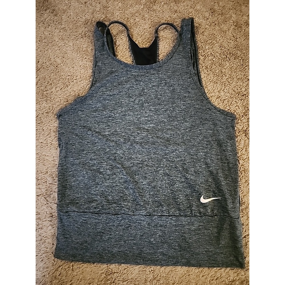 Nike Dri-FIT Women's Gray Racerback  Tank Top Athletic Medium Gray